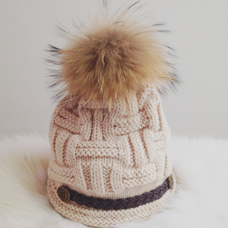 ?15cm 18cm 2016 New ĳ־ м ĳ־ ʱ   ܿ   Ʈ Skullies Beanies/ 15cm 18cm 2016 New Arrive Fashion Casual Raccoon Fur Pompom Winter Hats Fo